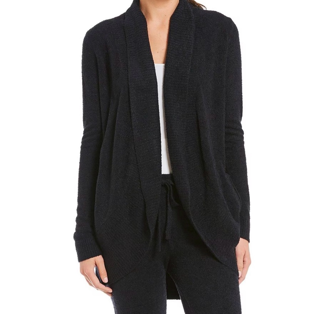 Barefoot Dreams Bamboo CozyChic Lite Circle Cardigan L Large Black
